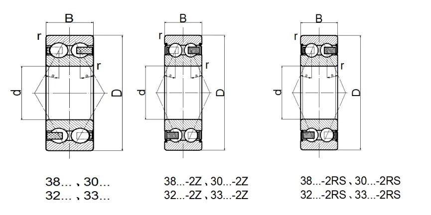 305 Double Row Angular Contact Ball Bearing